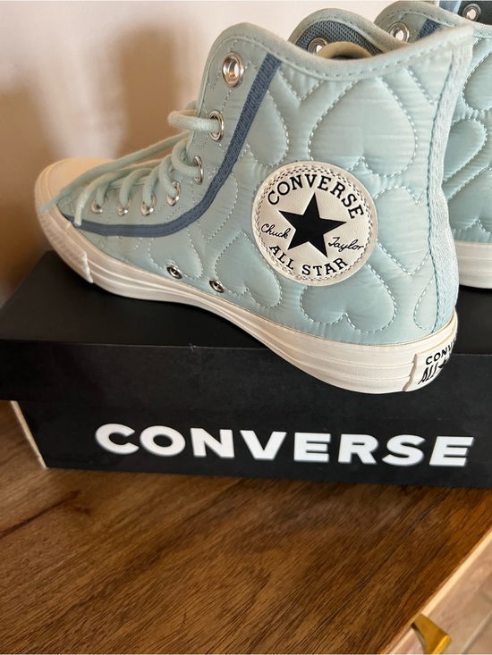 Converse Shoes - Converse Quilted High Top Sneakers — Light Mint Blue